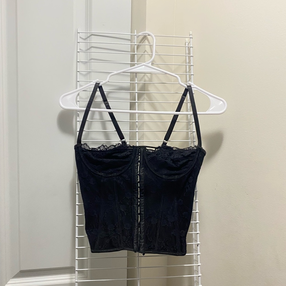 3/15$ Black Lace Bustier Top